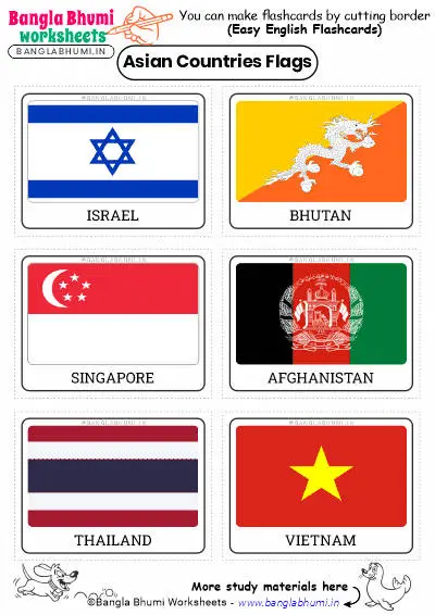 Free Asian Countries Flags Flashcards 2025 Download
