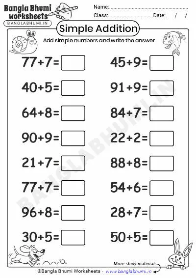 Free Simple Addition Worksheets 2025 PDF Download