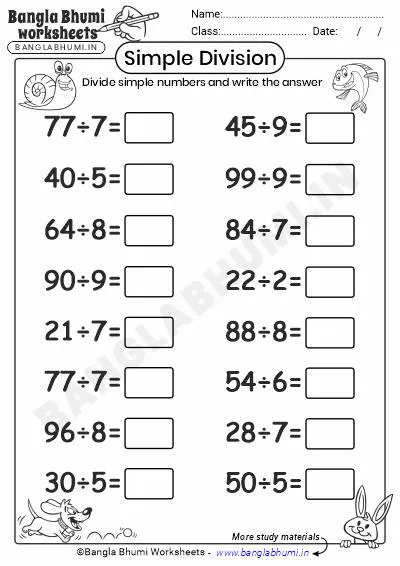 Free Simple Division Worksheets 2025 PDF Download