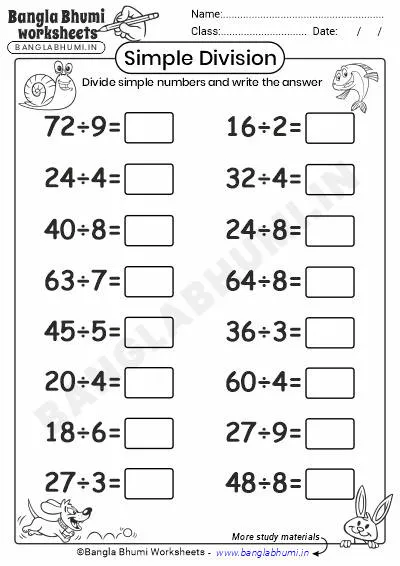 Free Simple Division Worksheets 2025 Download PDF