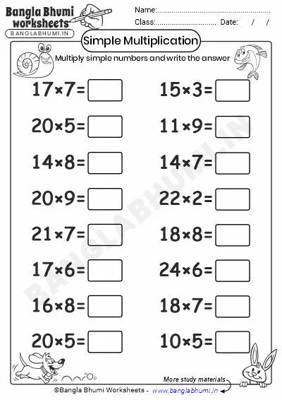 Free Simple Multiplication Worksheets 2025 PDF Download