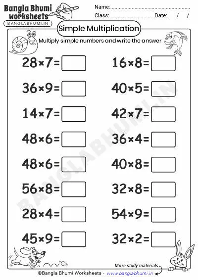 Free Simple Multiplication Worksheets 2025 Download PDF