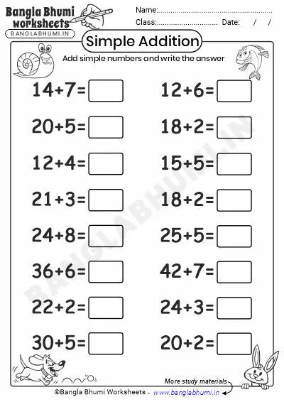 Simple Addition Worksheets 2025 PDF Download