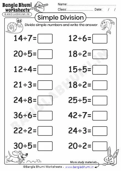Simple Division Worksheets 2025 PDF Download