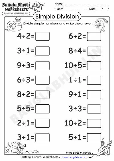 Free Simple Division Worksheets 2025 Download PDF